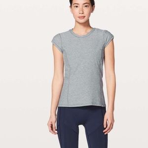 Lululemon Heathered Magnet Grey Time To Sweat Short Sleeve